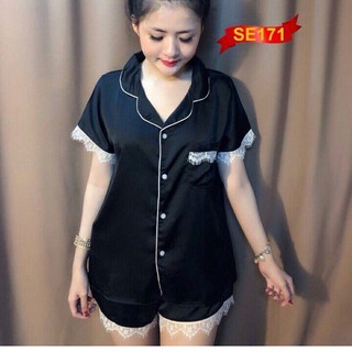 Đồ Mặc Nhà, Đồ Ngủ Nữ Ngắn Tay  Chất Phi Bóng Siêu Mát