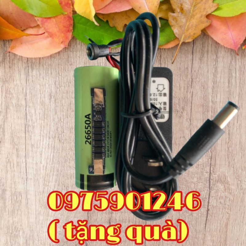 Bộ pin 1s &amp; mạch sạc &amp; jack cái pin 26650