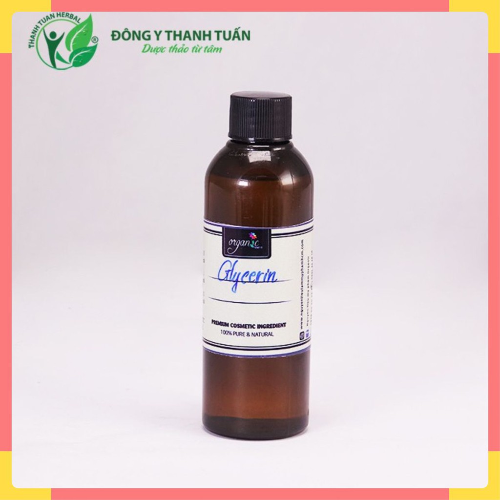 Glycerin Thực vật 100ml - Giúp dưỡng ẩm cho da - Dùng trong mỹ phẩm, thực phẩm, dược phẩm