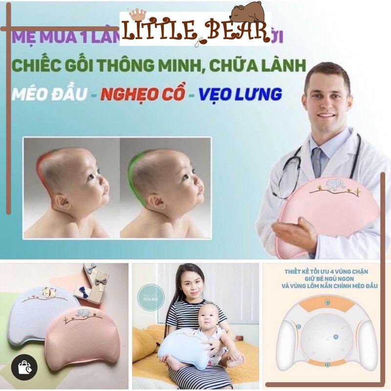 Gối Cao Su Non Chống Bẹp Đầu, Méo Đầu, Nghẹo Cổ Cho Trẻ Sơ Sinh - Little Bear