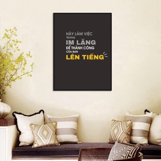 Tranh canvas châm ngôn HÃY LÀM VIỆC ... kèm khung tranh SR52