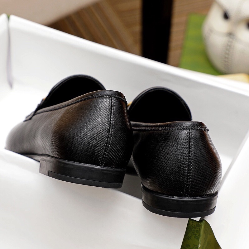 Giày tây lười cao cấp da thật thương hiệu Gucci GC/GG dáng công sở lịch lãm cho nam