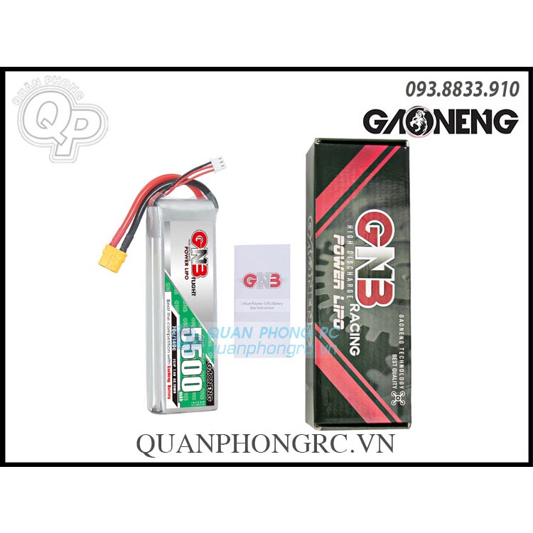 Pin GNB 5500mAh 2S 70C 7.4V LiPo Battery XT60 Plug