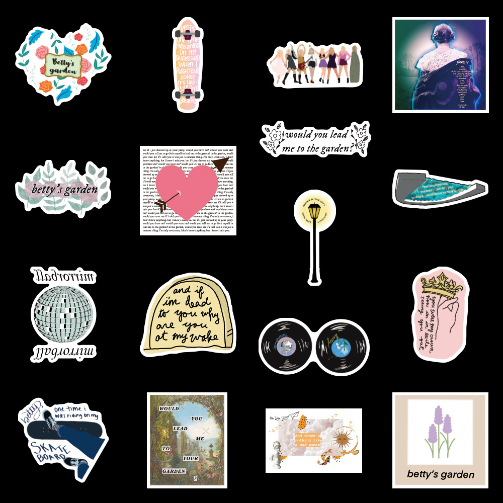 50Pcs/Set ❉ Taylor Swift：Folklore Series 01 Stickers ❉ DIY Fashion Mixed Waterproof Doodle Decals Stickers