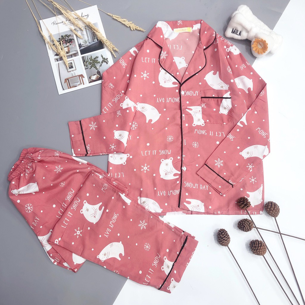 Bộ quần áo ngủ pijama dài tay vải Kate Thái | BigBuy360 - bigbuy360.vn