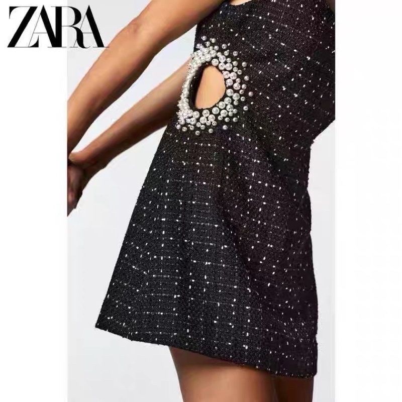 ĐẦM TWEED MINI KHOÉT EO #ZARA AUTHENTIC TUỒN STORE
