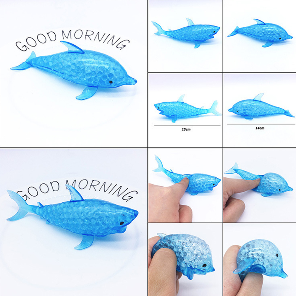 Đồ chơi bóp mềm dẻo giảm căng thẳng hình chú cá mập 14cm