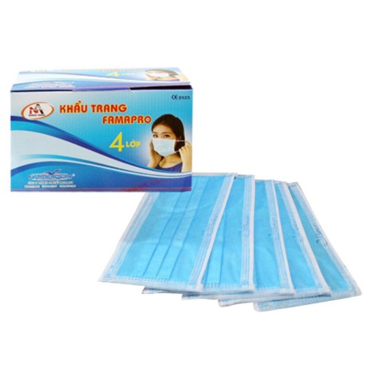 1 Bịch 10 cái Khẩu Trang Y Tế 4 Lớp Famapro Nam anh