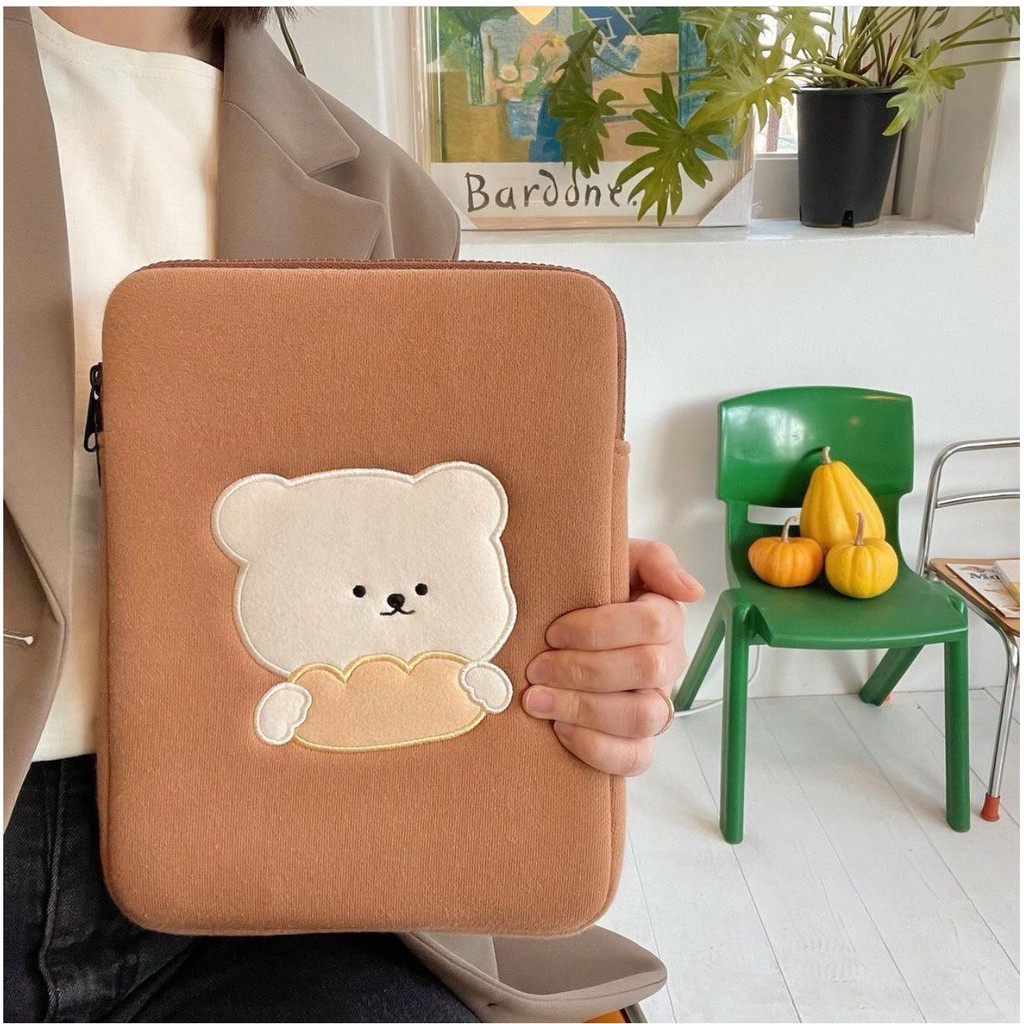 TÚI ĐỰNG IPAD/LAPTOP LÓT NHUNG MỀM MỊN BAMBOO BEAR - TÚI ĐỰNG CHO CÁC DÒNG 11INCH, 13INCH,15INCH