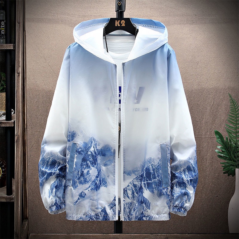 Áo Khoác Nam Nữ Có Mũ Trùm Đầu In Hai Mặt Hình Phong Cảnh Núi Non Dáng Trẻ Trung Thời Trang Zenkonam MEN JK 039