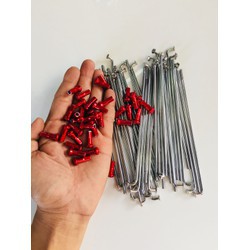 Căm mạ crom chân đỏ 2 bánh trước sau