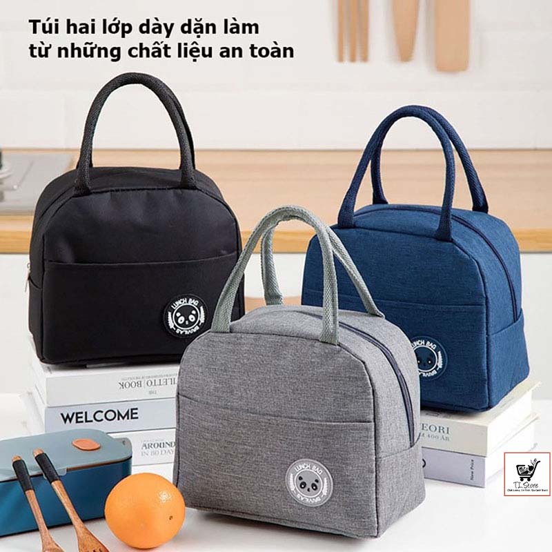 Túi đựng hộp cơm/Luchbag giữ nhiệt cao cấp chống nước,họa tiết trơn dựng đồ ăn,bình sữa,đồ ăn ... -TÚI GIỮ NHIỆT TRƠN