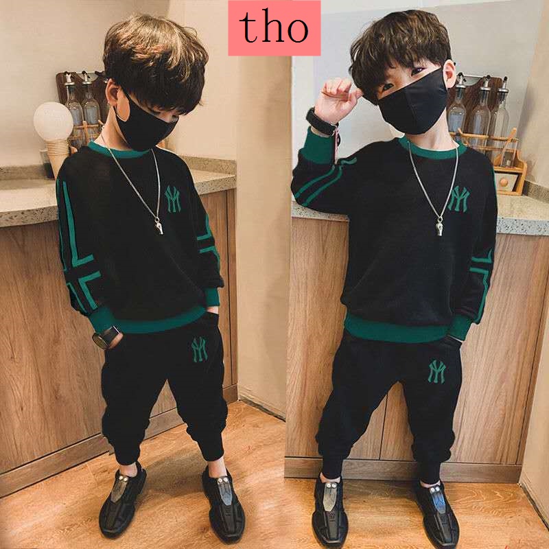 Bộ quần áo thời trang mùa xuân thu hàng mới phong cách phương Tây dành cho bé trai 2021