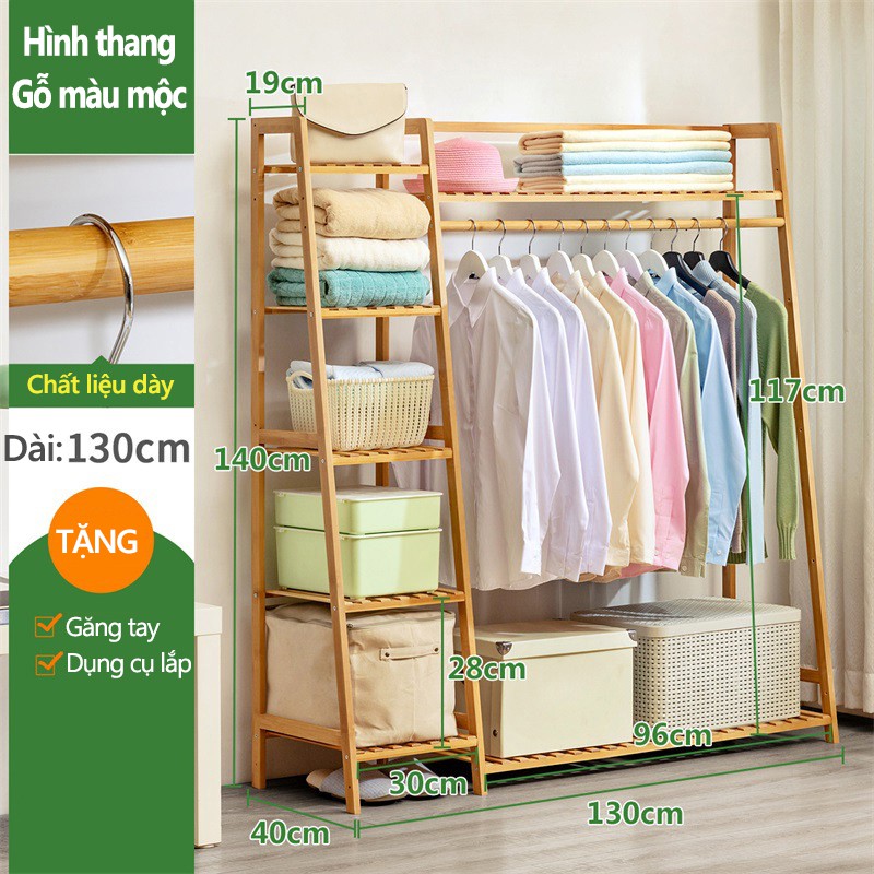 giá kệ gỗ treo quần áo, giá treo đồ phòng ngủ túi xách đơn giản hiện đại nhiều không gian FU152 | BigBuy360 - bigbuy360.vn