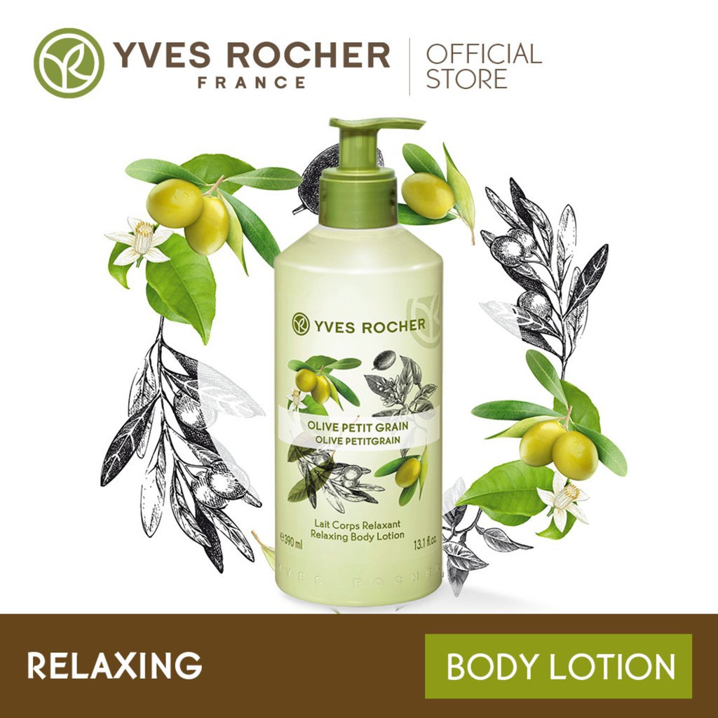 Dưỡng thể Yves Rocher hương Oliu - OLIVE PETITGRAIN RELAXING BODY LOTION 390ML