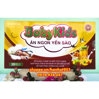Siro ĂN NGON YẾN SÀO BABYKIDS bổ sung lysine giúp trẻ ăn ngon tăng sức đề kháng - Hộp 20 ống