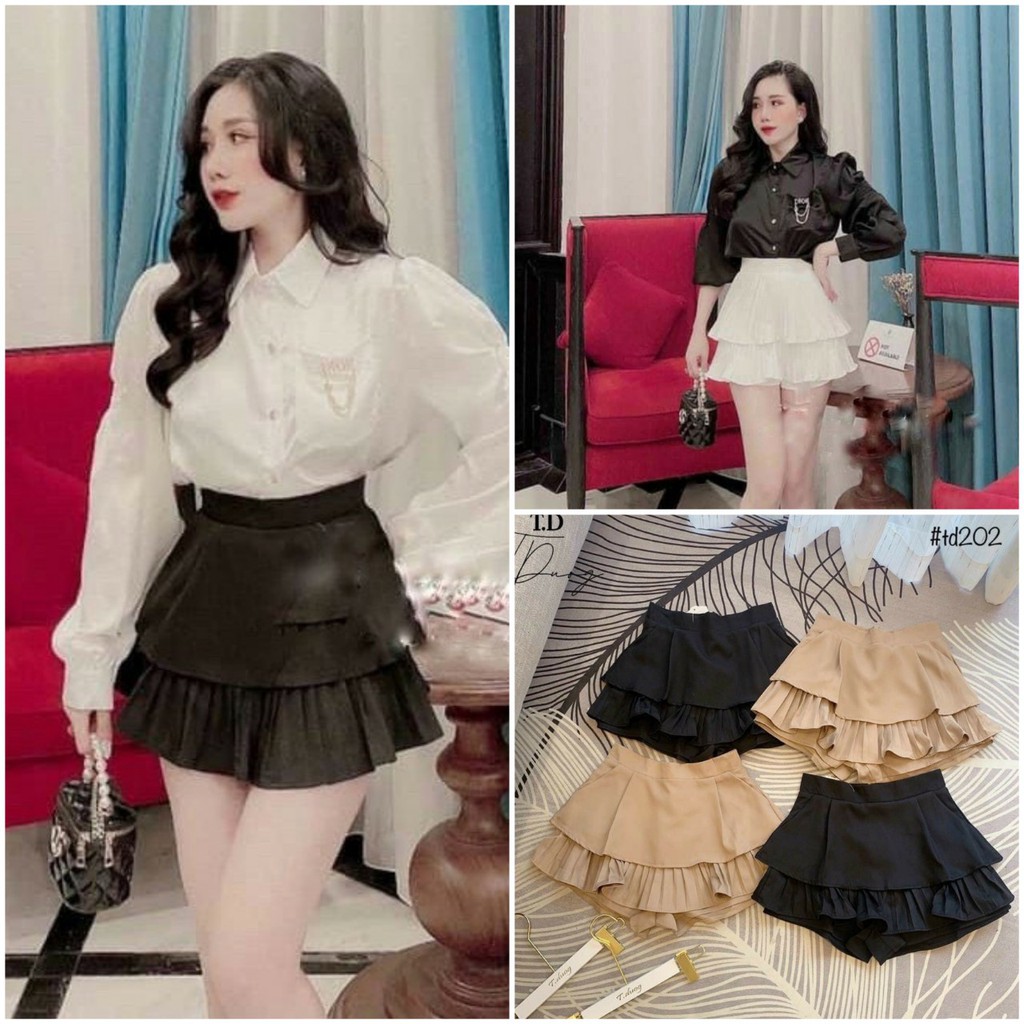 [ Mã FADIRECT20 giảm 20K đơn 150K] Chân váy ngắn 2 tầng xếp ly hàng cao cấp nhất