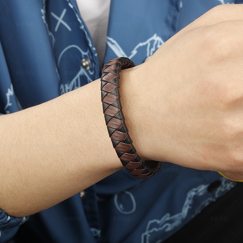 Vòng Tay Da Bện Phong Cách Vintage Cho Nam