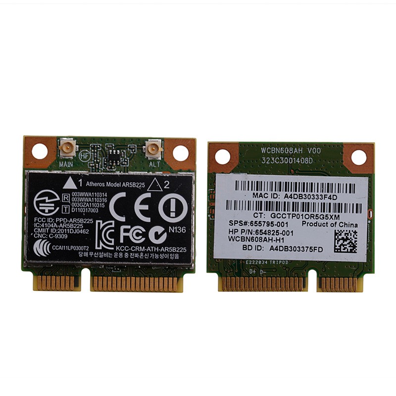 Card Bluetooth không dây mini PCIe Card 802.11bgn 655795-001 654825-001 ar5b225