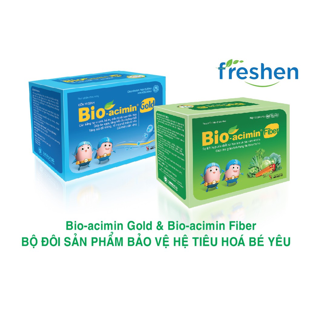 Bioacimin FIBER và BIOACIMIN GOLD tăng hấp thu giảm táo bón cho trẻ hộp 30 gói