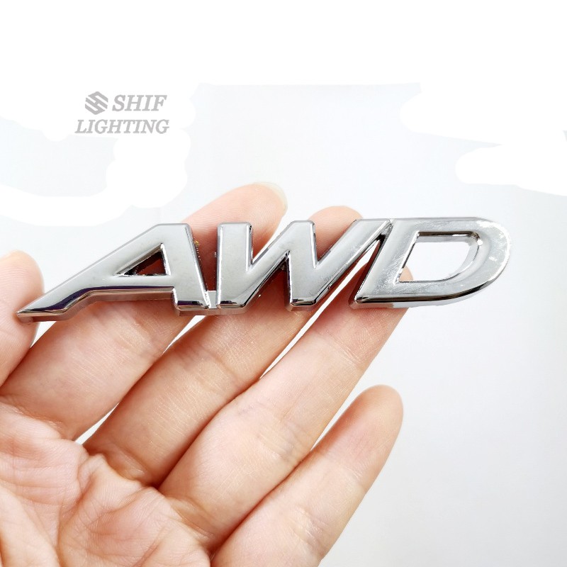 Miếng logo dán an chữ AWD bằng kim loại cá tính dành cho xe Mazda