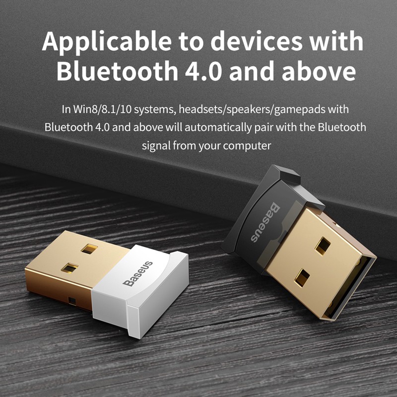 Baseus Mini USB Bluetooth CSR 4.0 Adapter cho máy tính / Laptop Windows