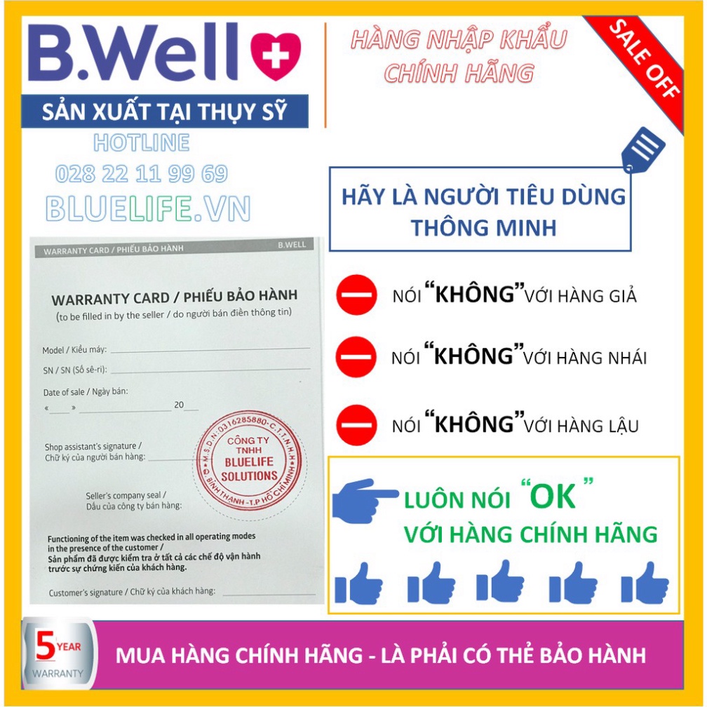 [SIEU SALE] * [Hàng SX tại THỤY SỸ] - MÁY ĐO HUYẾT ÁP CAO CẤP B.WELL MED-53 [100% CHÍNH HÃNG] - BẢO HÀNH 5 NĂM - 1 ĐỔI 1