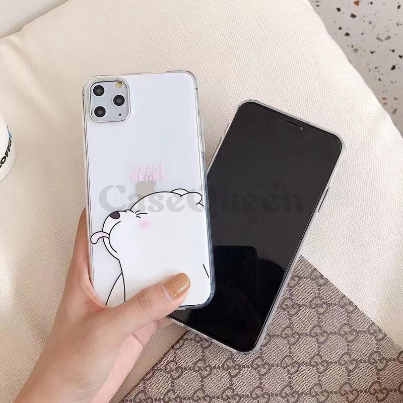 Ốp điện thoại màu trong suốt in hình chú gấu dễ thương dành cho iPhone X XR XS MAX 11 11 Pro Max 6s 6 7 8 Plus