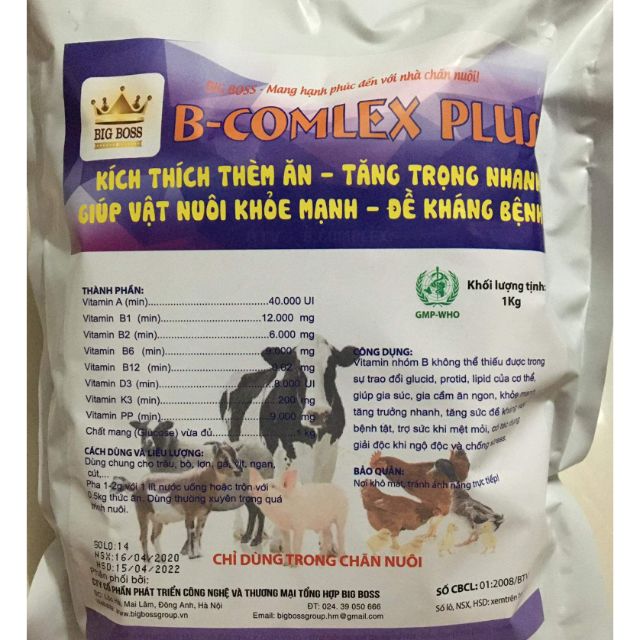 BCOMPLEX PLUS cho chó, lợn, gà, vịt, ngan, cút...