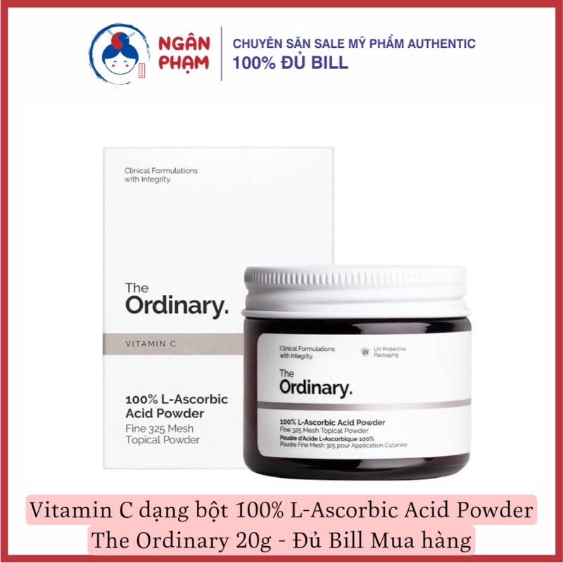 Bột Vitamin C Sáng Da, Mờ Thâm The Ordinary 100% L Ascorbic Acid Powder 20gr