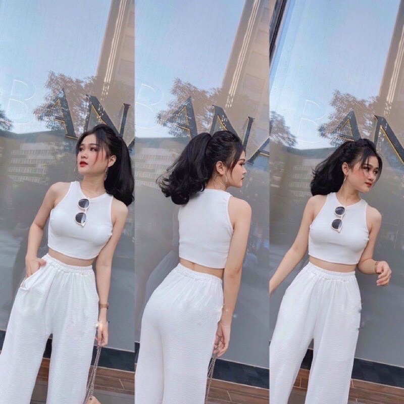 Áo croptop tăm ba lỗ basic