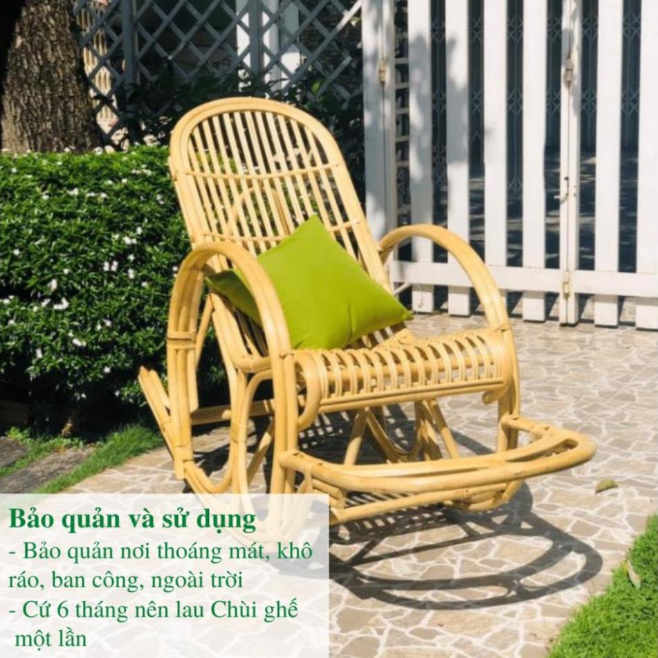 Ghế mây thư giãn bập bênh ngoài trời kèm nệm vải bố chuẩn kích thước dùng cho người lớn đọc sách, xem tivi / Đà Nẵng | BigBuy360 - bigbuy360.vn