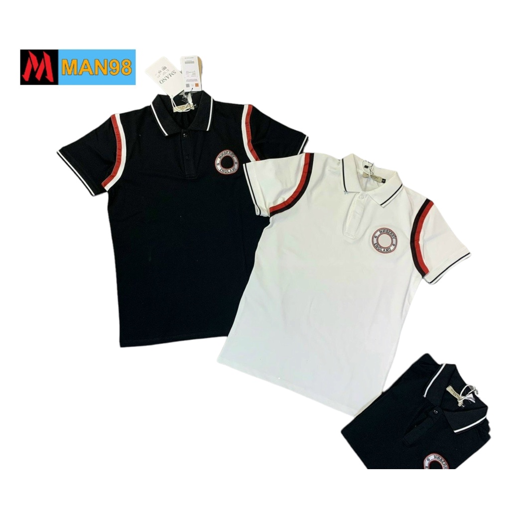 Áo polo nam có cổ logo tròn ngực bbr cao cấp PL14