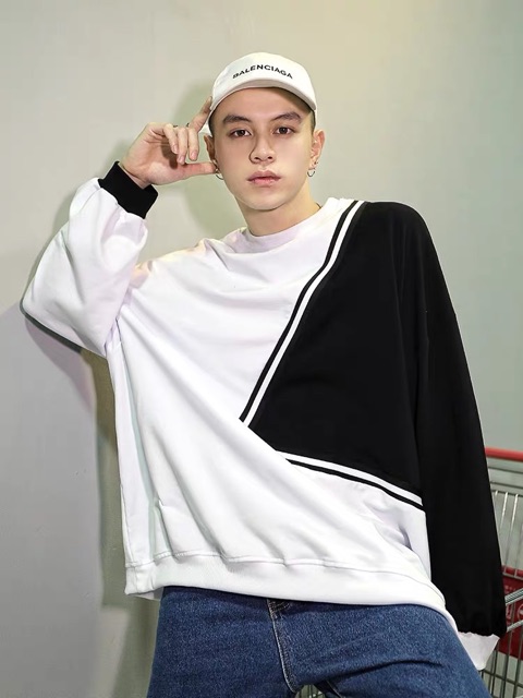 &lt;&lt;Có sẵn&gt;&gt; Áo sweater dáng rộng dài tay phong cách Hàn Quốc trẻ trung năng động và cá tính dành cho nam