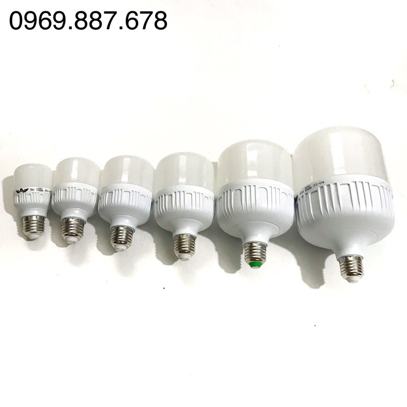 Bóng đèn led bulb trụ kín nước tốt bền 10w 15w 20w 30w 40w 50w siêu sáng, led búp tròn đui e27 tiết kiệm điện