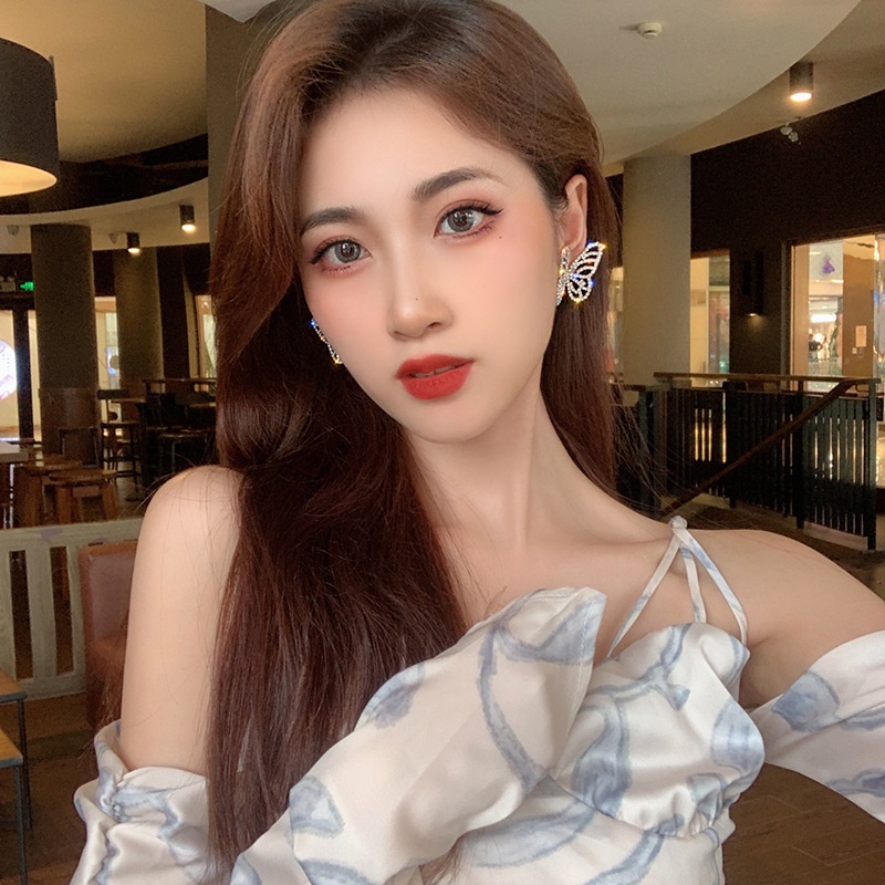 [Cao Cấp] Bông Tai Hàn Quốc Hình Bướm Đính Đá Siêu Sang Qúy Phái Mainia Shop