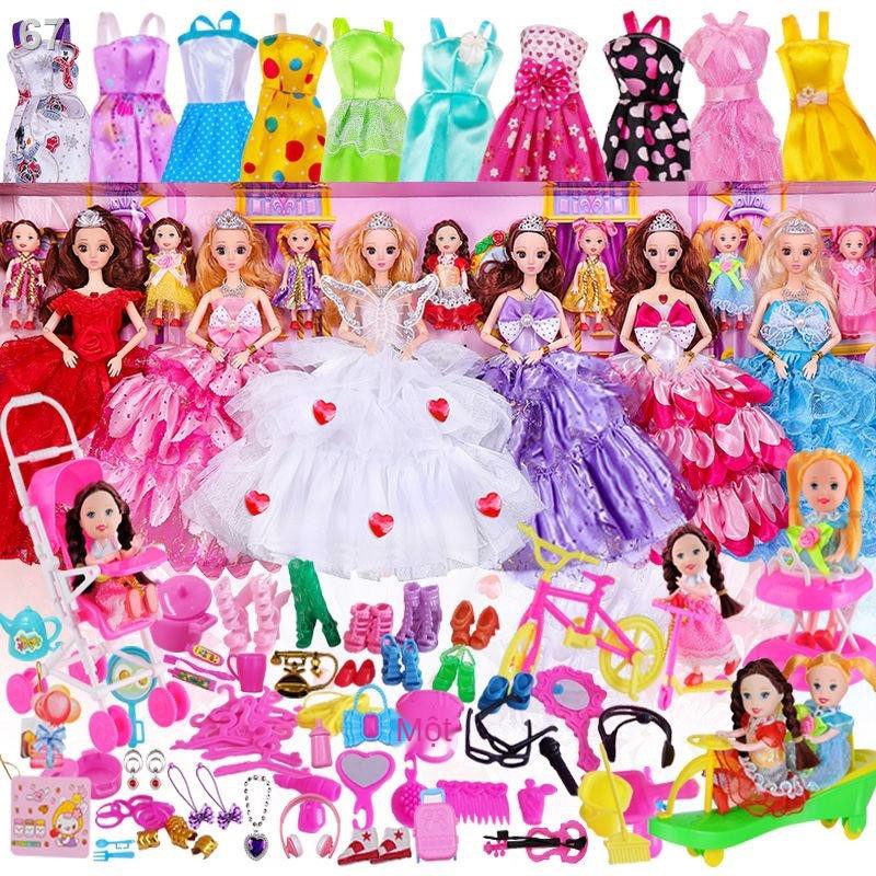 Bộ búp bê Barbie hộp quà lớn đồ chơi công chúa váy cưới nhà sinh nhậtI