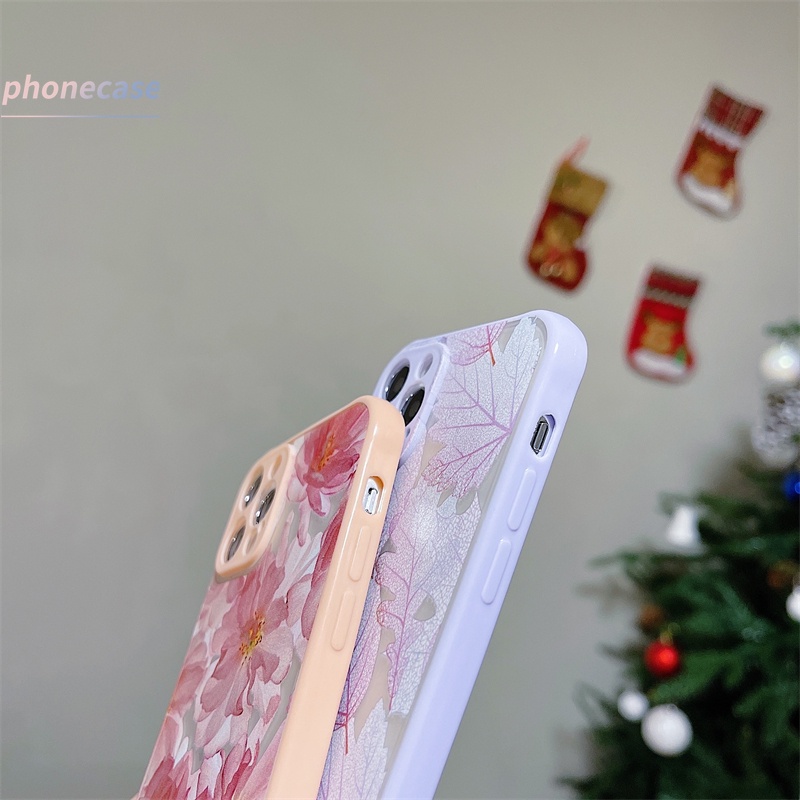 Ốp điện thoại nhựa cứng chống sốc họa tiết hoa lá cho OPPO A53 2020 A15 A54 Reno 4 A3S A5 2020 A5S A93 A12S A12 A92