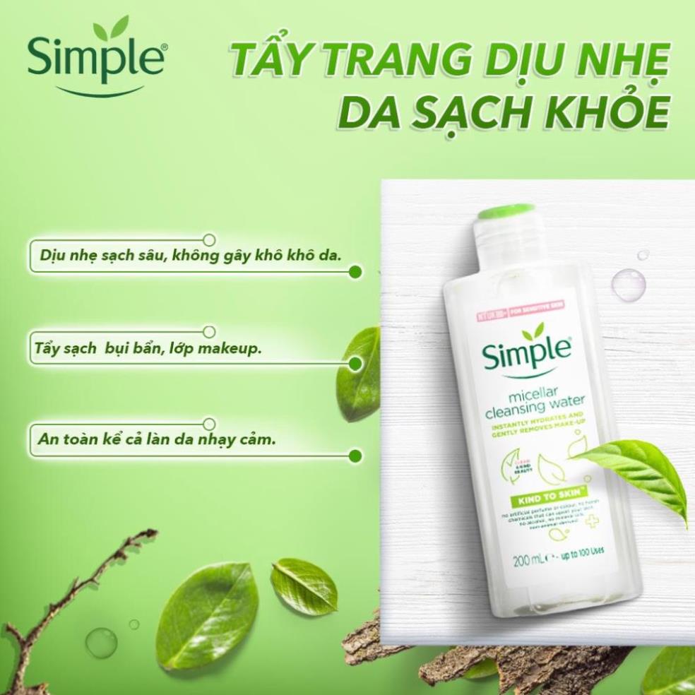 Nước Tẩy Trang Simple Micellar Cleansing Water 200ml - Ads.cosmetics