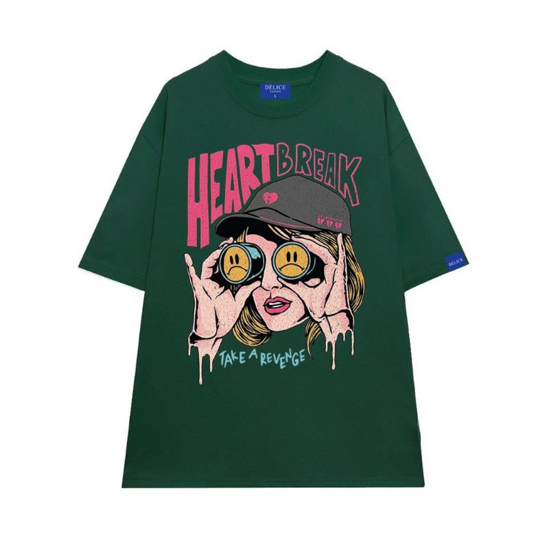 Áo thun Full size % ảnh thật % cotton Form rộng unisex Heart Délice studio