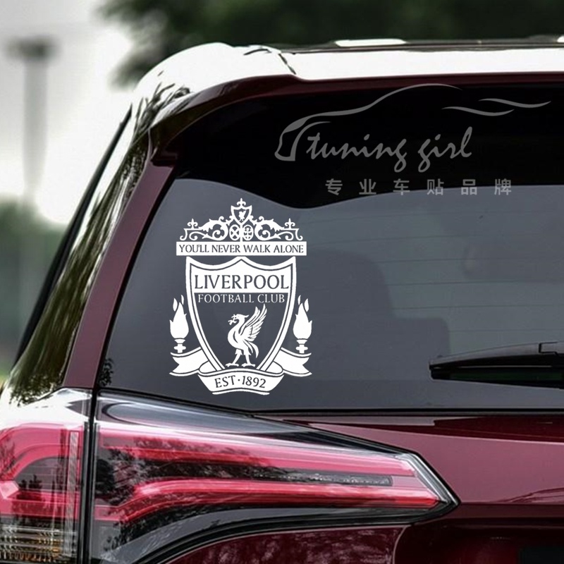 Miếng Dán Phản Quang Hình Liverpool Trang Trí Kính Chắn Gió Xe Hơi / Xe Máy / Laptop