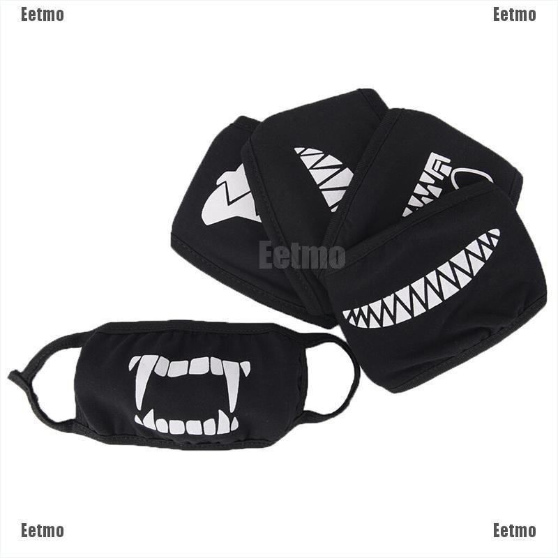 (Hàng Mới Về) Khẩu Trang Che Nửa Mặt Ba Lớp Bằng Cotton Họa Tiết Hoạt Hình Vui Nhộn Unisex