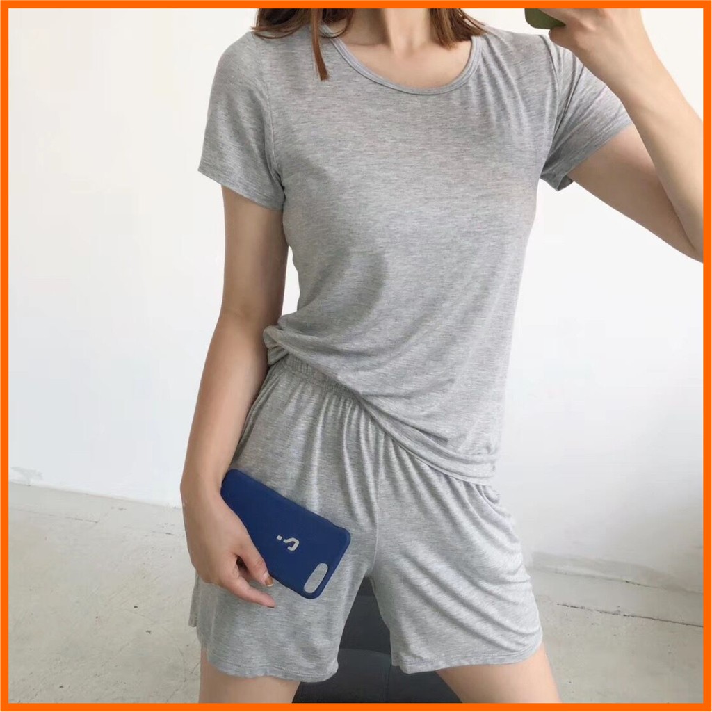 DB037 - ĐỒ BỘ MẶC NHÀ THUN COTTON DỄ THƯƠNG, LÀM ĐỒ ĐI CHƠI, ĐỒ ĐI NGỦ. THỜI TRANG MACMOT