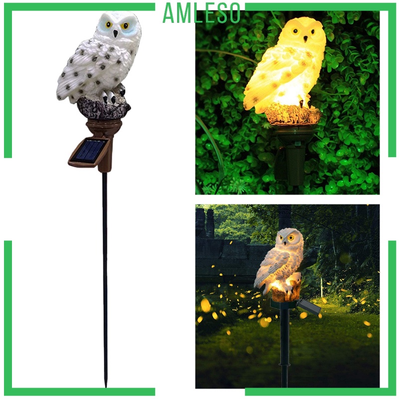 [AMLESO]Owl Garden Solar Lamp Outdoor LED Decoration Landscape Light Household White