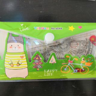 Bộ eke thước kẻ dẻo 4 món
