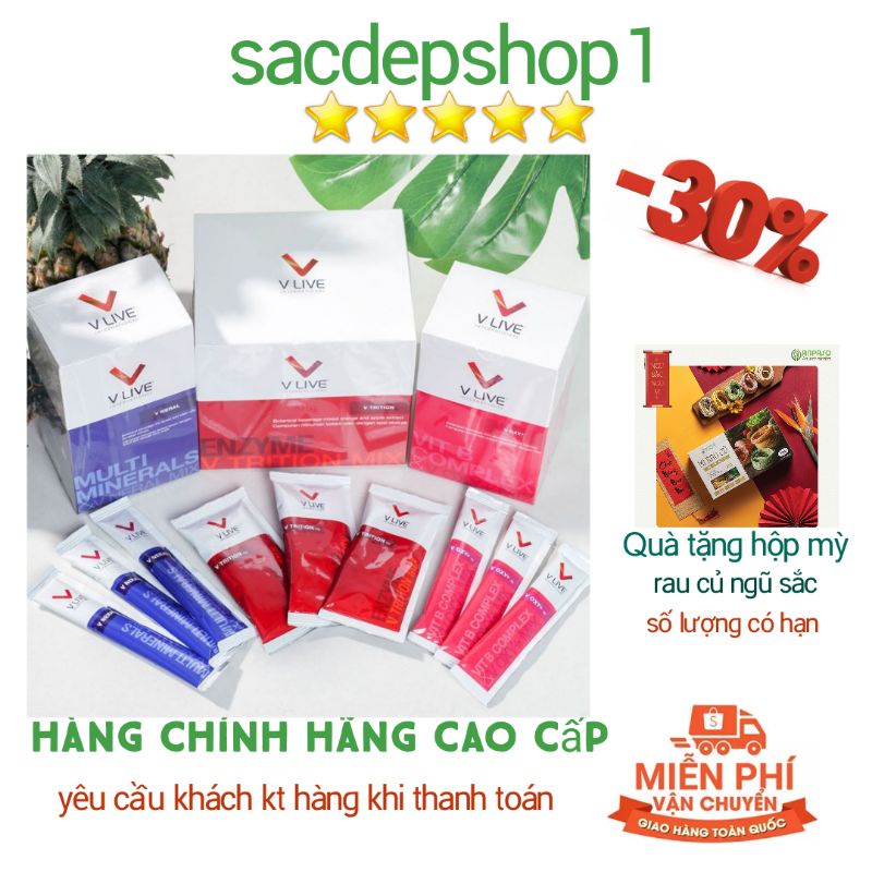 Bộ 3 thực phẩm dinh dưỡng tế bào V-Live V1 (hàng chĩnh hãng)