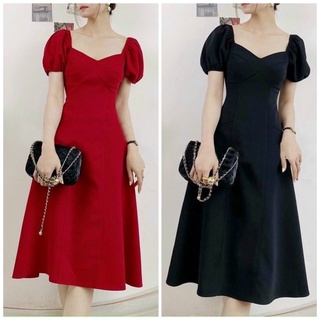 Đầm váy freesize cổ cánh én tay ngắn 2 màu