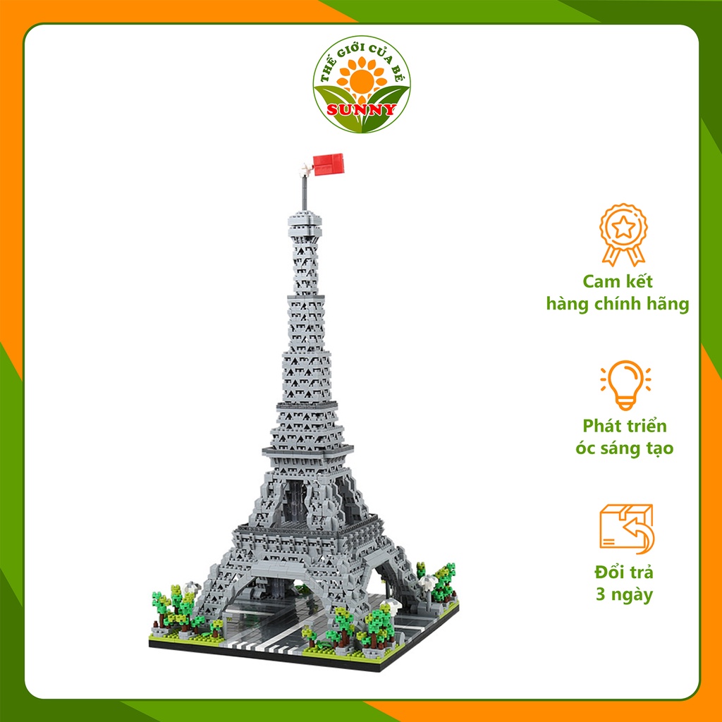 Đồ chơi lắp ráp cho bé hình tháp Eiffel - Mô hình lắp ráp rèn luyện trí thông minh cho trẻ - Sunny