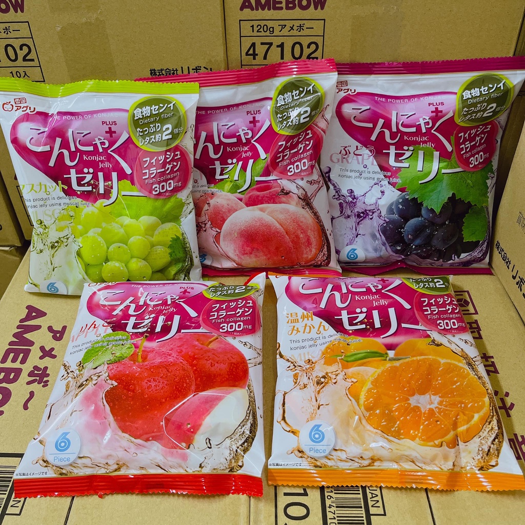 Hàng Nhập Khẩu Thạch Rau Câu Aguri Nhiều Vị 108gr
