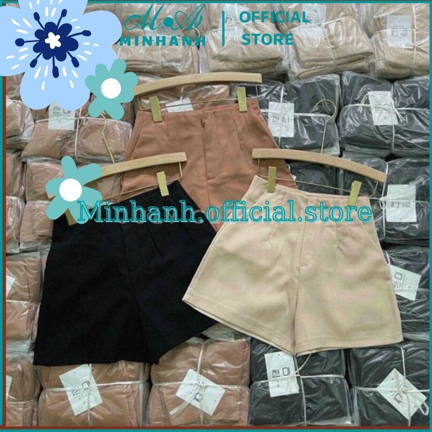 Quần Đùi Nữ -Quần short cạp cao 2 ly khoá giọt lệ (Minhanh.official.store).